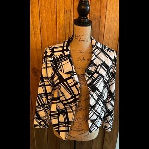 White and black blazer